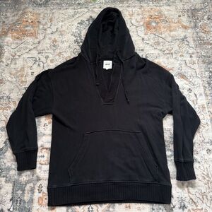 Aerie Black Oversized V Neck Sweater/Hoodie